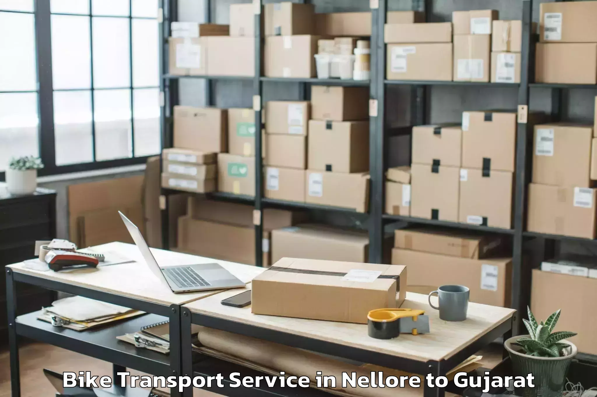 Leading Nellore to Balasinor Bike Transport Provider